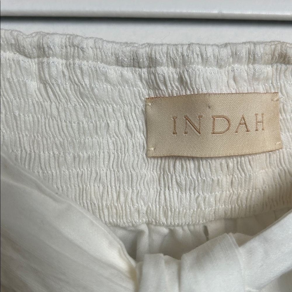 INDAH Palm Tie Front Wrap Short in Ivory Ivory S - Picture 6 of 12